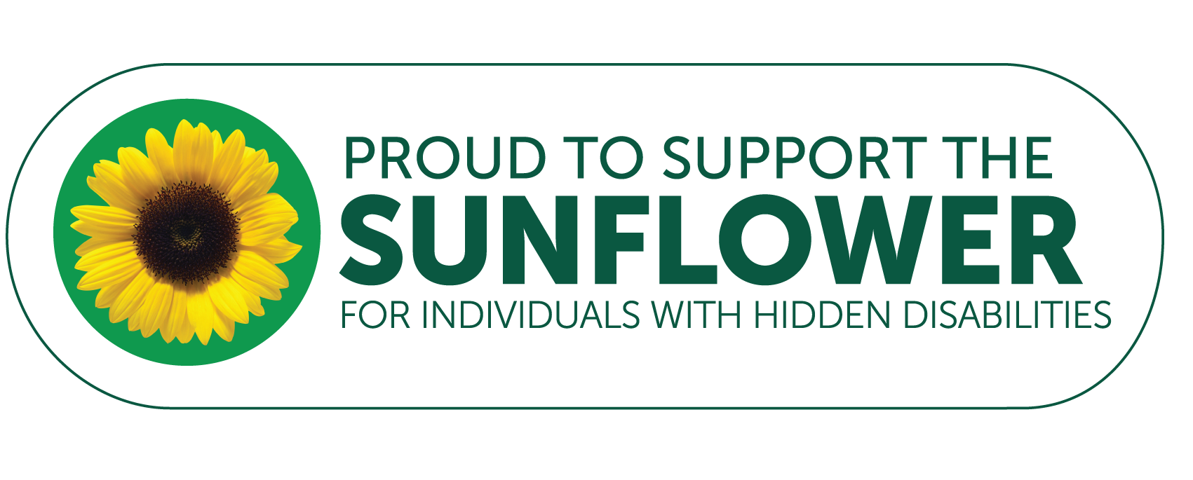 Proud to support the Sunflower for individuals with hidden disabilities